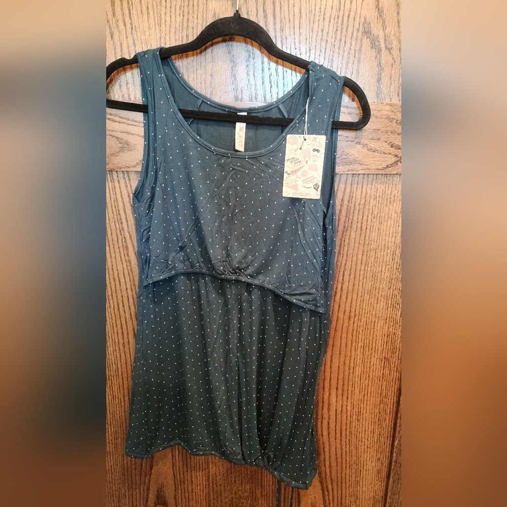 Latched Mama Active Nursing Tank - Polka Dot Teal